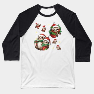 Christmas Sloth Set Baseball T-Shirt